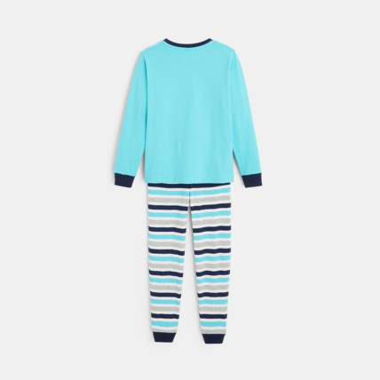Avis Pyjama jersey motif vélos phosphorescent bleu garçon OKAIDI 4