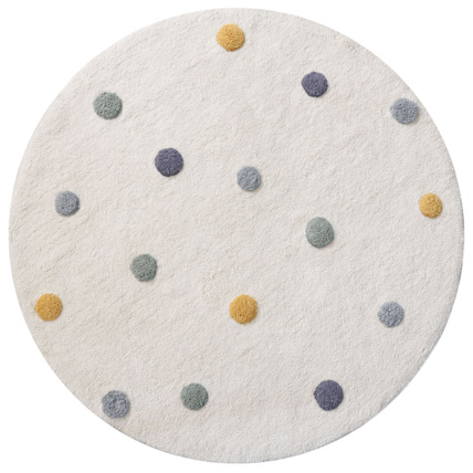 Avis Tapis enfant lavable rond à pois colorés Petite Amélie 2