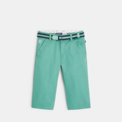 Avis Bermuda long ceinturé vert garçon OKAIDI 1