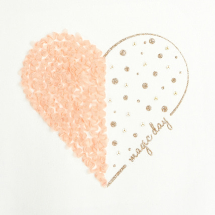 Avis T-shirt motif coeur fantaisie orange fille OKAIDI 2