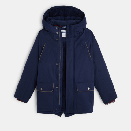 Avis Parka doublée en moumoute sherpa bleu garçon OKAIDI 3
