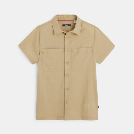 Avis Chemise manches courtes unie beige garçon OKAIDI 1