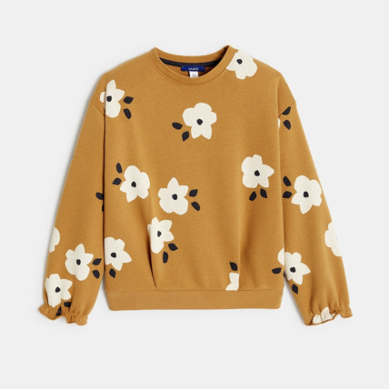 Avis Sweat-shirt imprimé fleurs beige fille OKAIDI 2