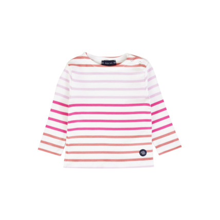 Avis Marinière tricolore Baby - coton épais - Milk/Lantana/Fucsia/Mauve Rose ARMOR-LUX 1