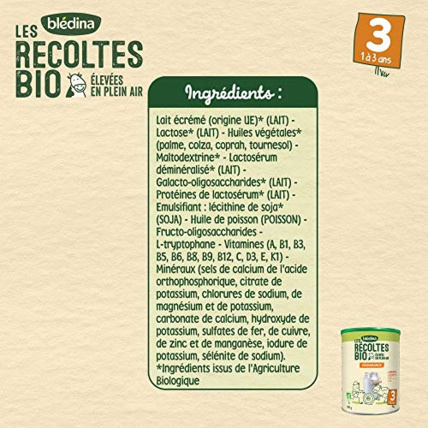 Avis Lait 3ème âge - Les Récoltes Bio - Croissance Blédina 7