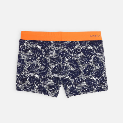 Avis Boxer de bain imprimé feuillage bleu garçon OKAIDI 2