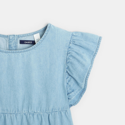 Avis Robe en jean mutlivolants bleue fille OKAIDI 3