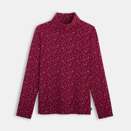 Avis T-shirt col roulé imprimé étoiles rose fille OKAIDI 1