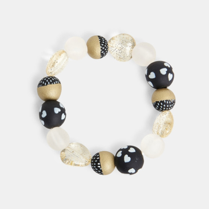 Avis Bracelet de perles noir et or fille OKAIDI 1
