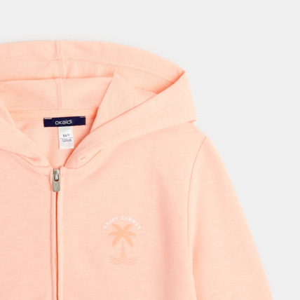 Avis Sweat-shirt à capuche uni "enjoy summer" rose fille OKAIDI 2