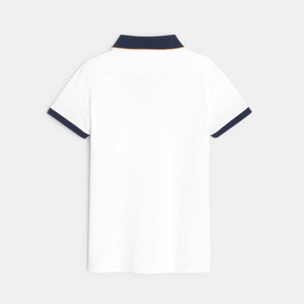 Avis Polo piqué col couleur blanc garçon OKAIDI 3