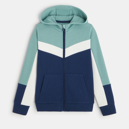 Avis Sweat-shirt 3 couleurs à capuche vert garçon OKAIDI 1