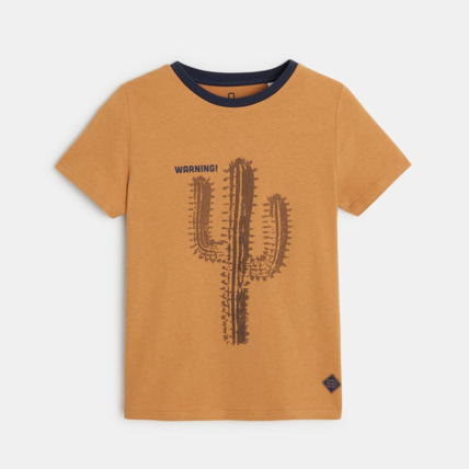 Avis T-shirt manches courtes motif cactus marron garçon OKAIDI 1