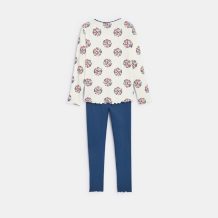 Avis Pyjama 2 pièces à pois fleuris bleu fille OKAIDI 3