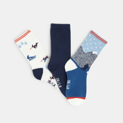 Avis Chaussettes douces fantaisie (lot de 3) bleues garçon OKAIDI 2