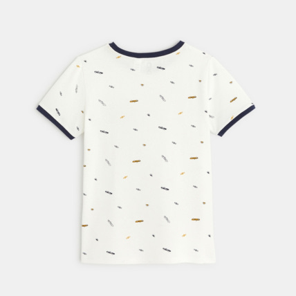 Avis T-shirt en jersey piqué imprimé blanc garçon OKAIDI 4
