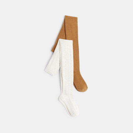Avis Collants chauds en tricot (lot de 2) marron fille OKAIDI 1