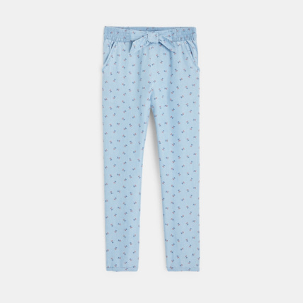 Avis Pantalon carrot en jean léger imprimé rouge fille OKAIDI 1