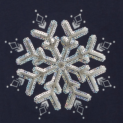 Avis T-shirt coton bio à motif 3D flocons bleu fille OKAIDI 2