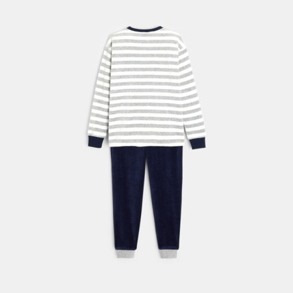 Avis Pyjama 2 pièces en velours éponge rayé gris garçon OKAIDI 3