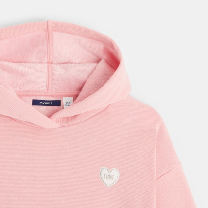 Avis Sweat-shirt tout doux à capuche rose fille OKAIDI 2