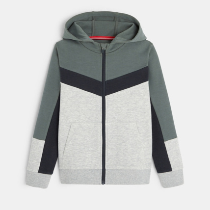 Avis Sweat-shirt 3 couleurs à capuche gris garçon OKAIDI 1