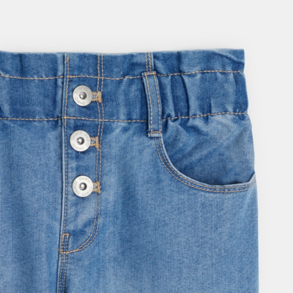 Avis Jean mom paper bag délavé bleu fille OKAIDI 2