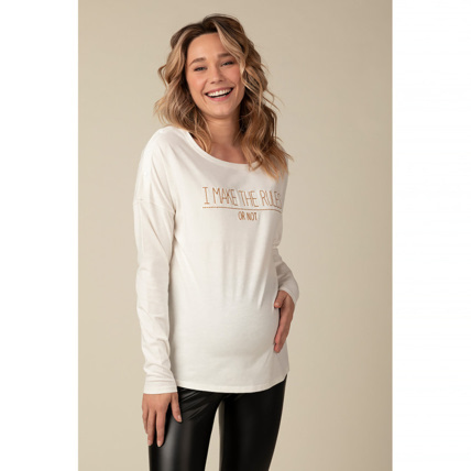 Avis T-shirt manches longues de grossesse à message brodé Prémaman 1