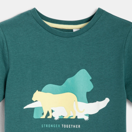 Avis T-shirt à motif animalier bleu garçon OKAIDI 3