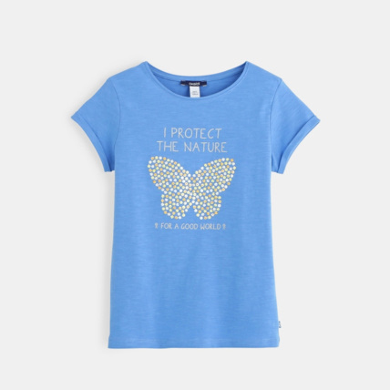 Avis T-shirt fantaisie bleu fille OKAIDI 1