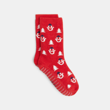 Avis Chaussettes antidérapantes fantaisie rouges garçon OKAIDI 1
