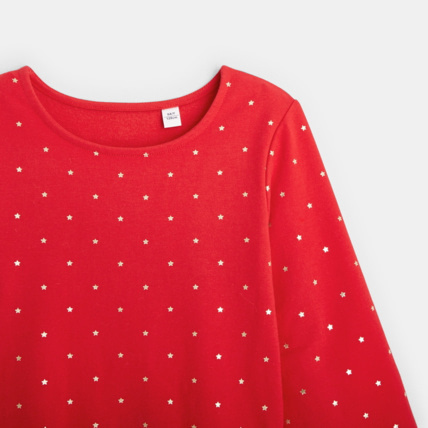 Avis Robe molleton imprimé étoiles rouge fille OKAIDI 3