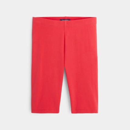 Avis Legging court en jersey uni rouge fille OKAIDI 1