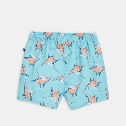Avis Short de bain imprimé "Raie Manta" bleu garçon OKAIDI 3
