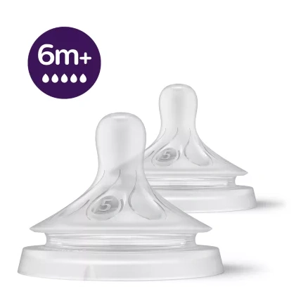 Avis Lot de 2 tétines Natural à Réponse Naturelle - Débit 6m+ Philips Avent 1