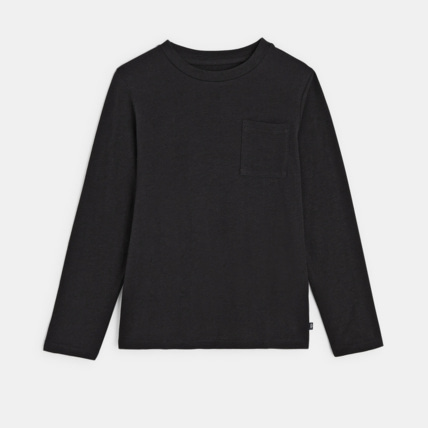 Avis T-shirt uni en coton noir garçon OKAIDI 1