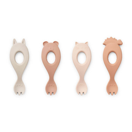 Avis Lot de 4 cuillères en silicone Liva - Rose mix LIEWOOD 1