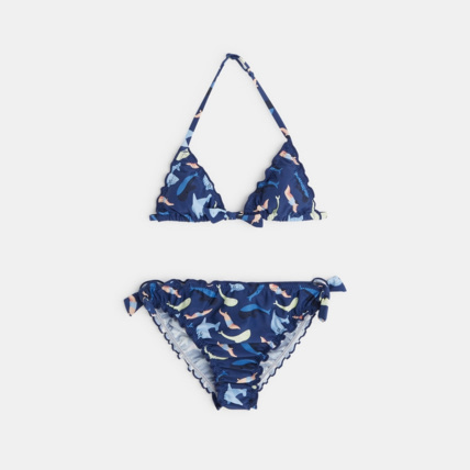 Avis Maillot de bain bikini imprimé bleu fille OKAIDI 2