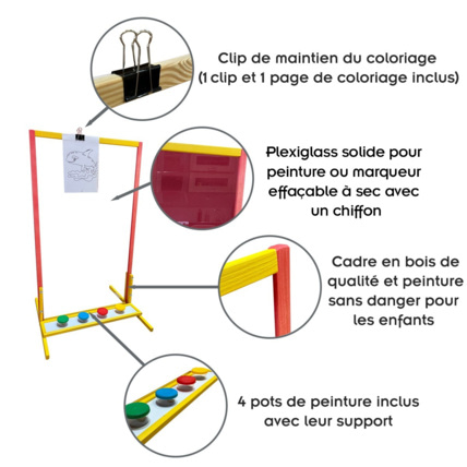 Avis Chevalet tableau en bois pour enfant GINO 3TOYSM 2