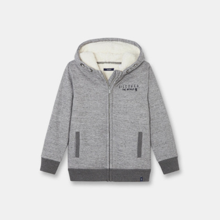 Avis Sweat fourré à capuche gris garçon OKAIDI 1