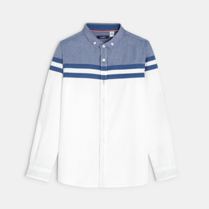 Avis Chemise à col boutonné bleue garçon OKAIDI 2