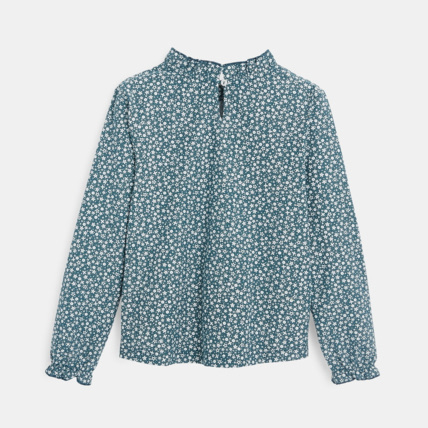 Avis Blouse imprimée à col collerette verte fille OKAIDI 3