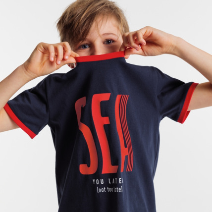 Avis T-shirt coton bio à motif marin bleu garçon OKAIDI 1
