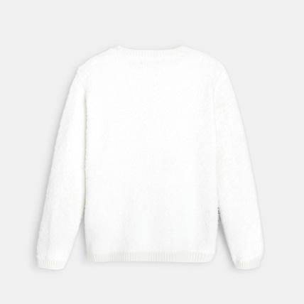 Avis Pull fluffy jacquard koala blanc fille OKAIDI 4