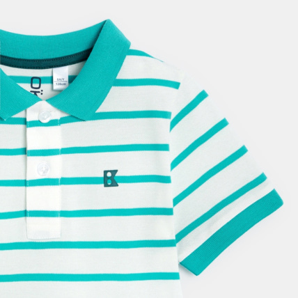 Avis Polo rayé manches courtes bleu garçon OKAIDI 3