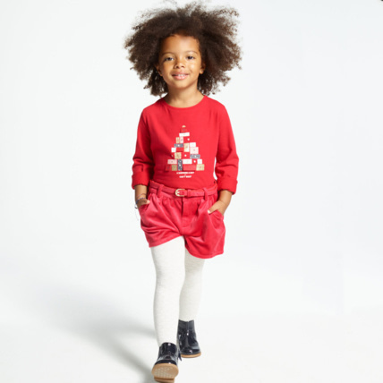 Avis T-shirt coton bio stretch avent rouge fille OKAIDI 1