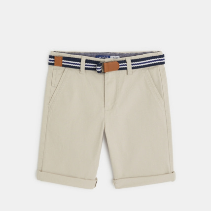 Avis Bermuda stretch imprimé ceinturé beige garçon OKAIDI 2