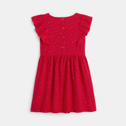 Avis Robe en gaze de coton doublé rouge fille OKAIDI 3