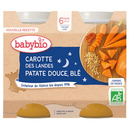 Avis Petits pots Carotte Patate douce et Blé Bio Babybio 1