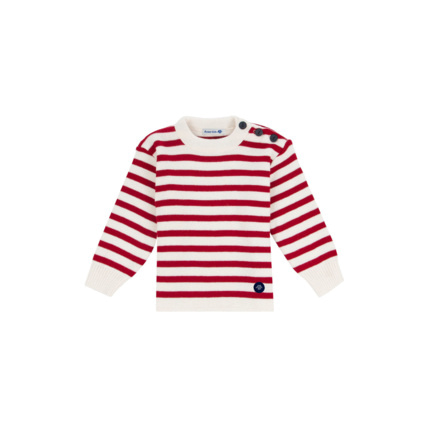 Avis Pull marin rayé "Fouesnant" - laine - Nature/Braise ARMOR-LUX 1